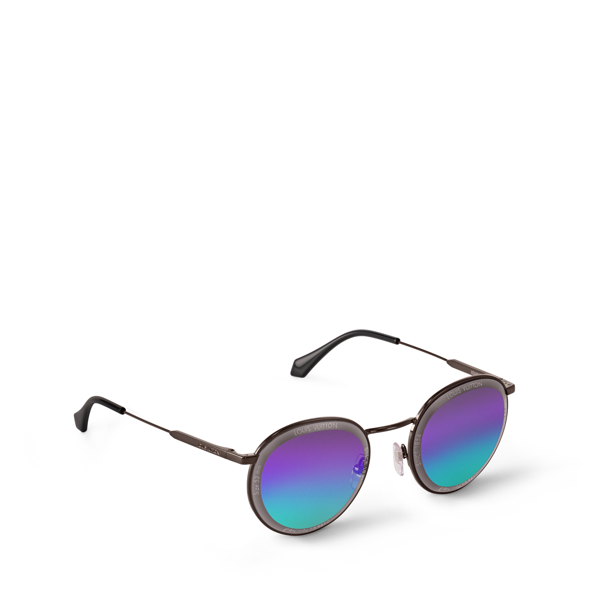 LOUIS VUITTON ルイ ヴィトン サングラス LV スーパーヴィジョン メタル ラウンド Z2672U ガンメタル ブラック グラデーションブルー メタル メンズ ラウンドシェイプ 超美品【本物保証】 louis-vuitton--